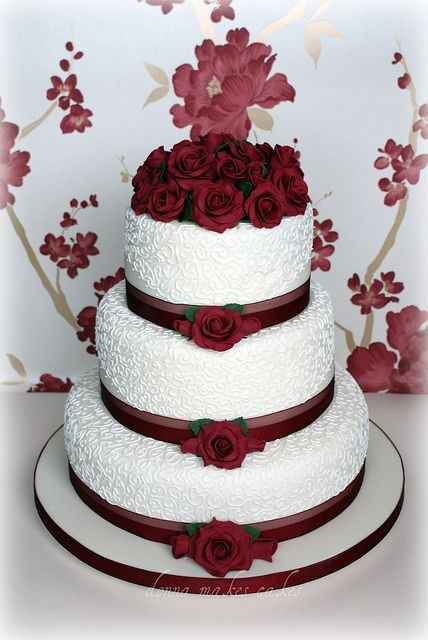 Color rojo: pastel de boda - 2