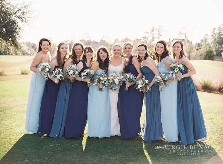Manía conocido Limón Vestidos azules para damas de honor