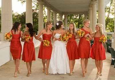 Vestido rojo para damas de honor