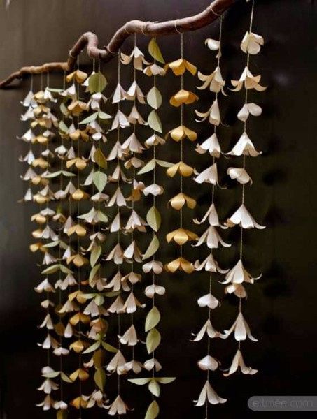Flores en papel para cortina para decoración o fondo de fotos