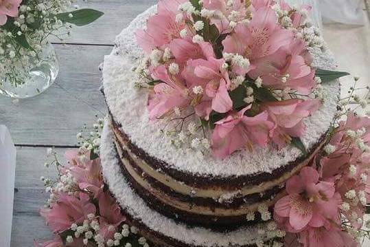 Naked cake flores naturales