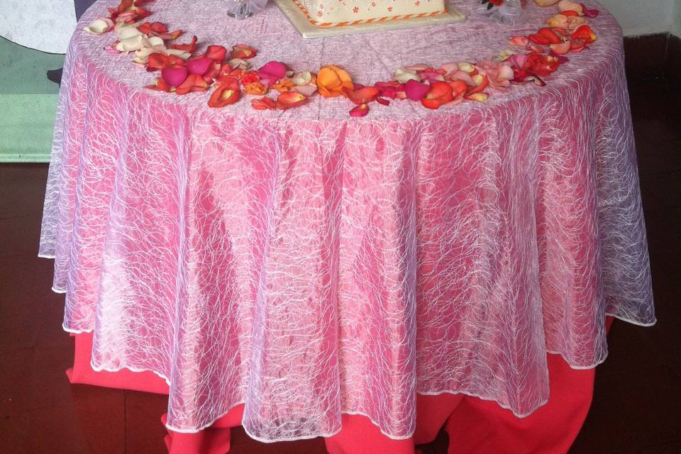 Mesa en organza