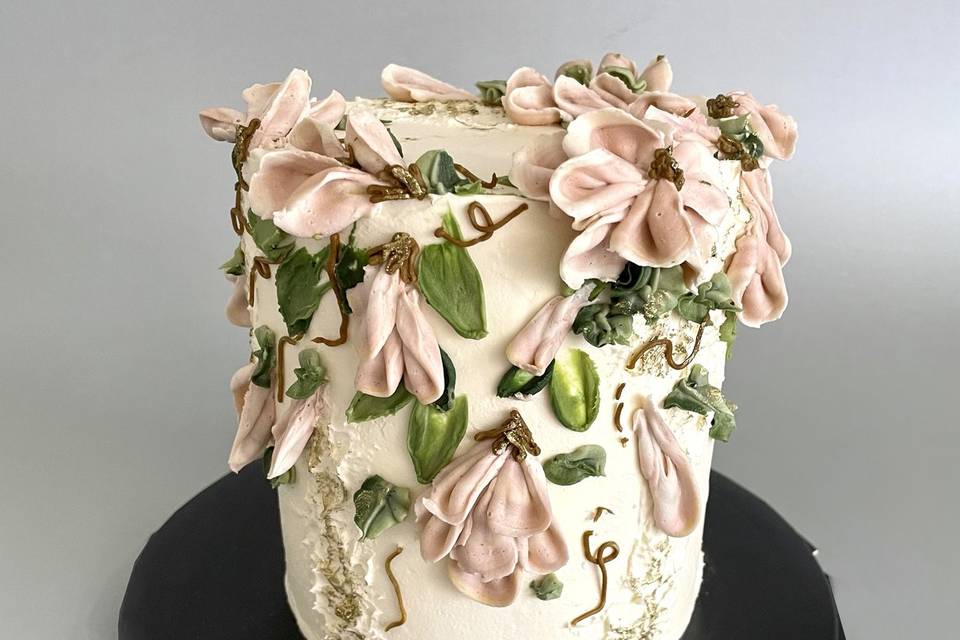 Torta con Flores en crema