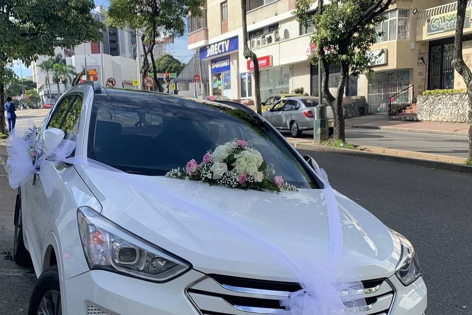 Decoración carro de la novia