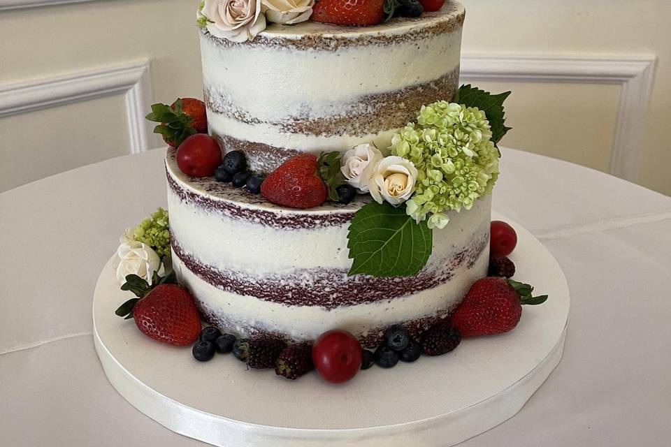 Torta seminaked con flores