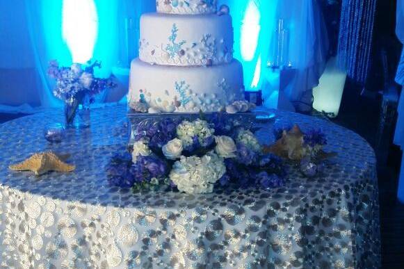 Marine wedding cake