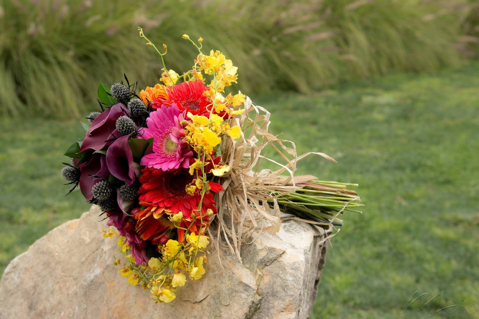 More bouquet novio tonos rojos