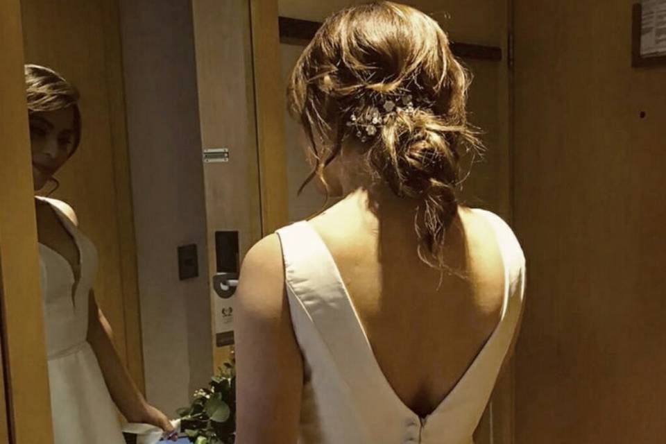 Vestido de novia con escote