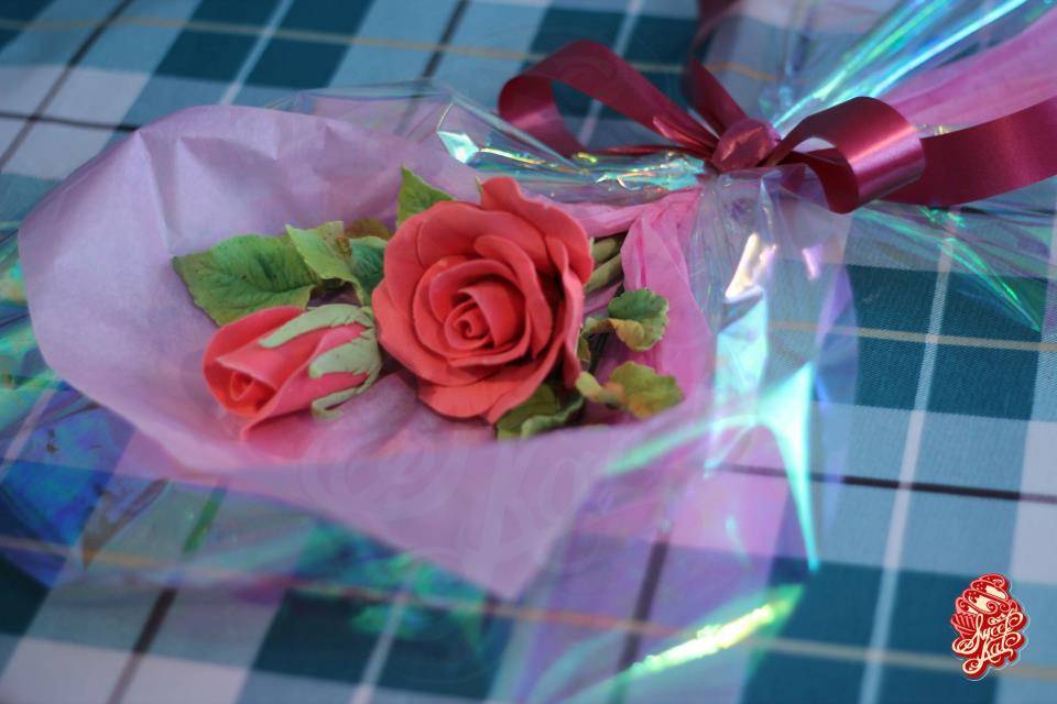 Rosas en fondant