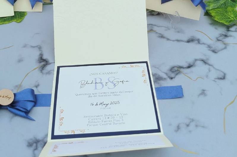 Invitaciones azul romantico