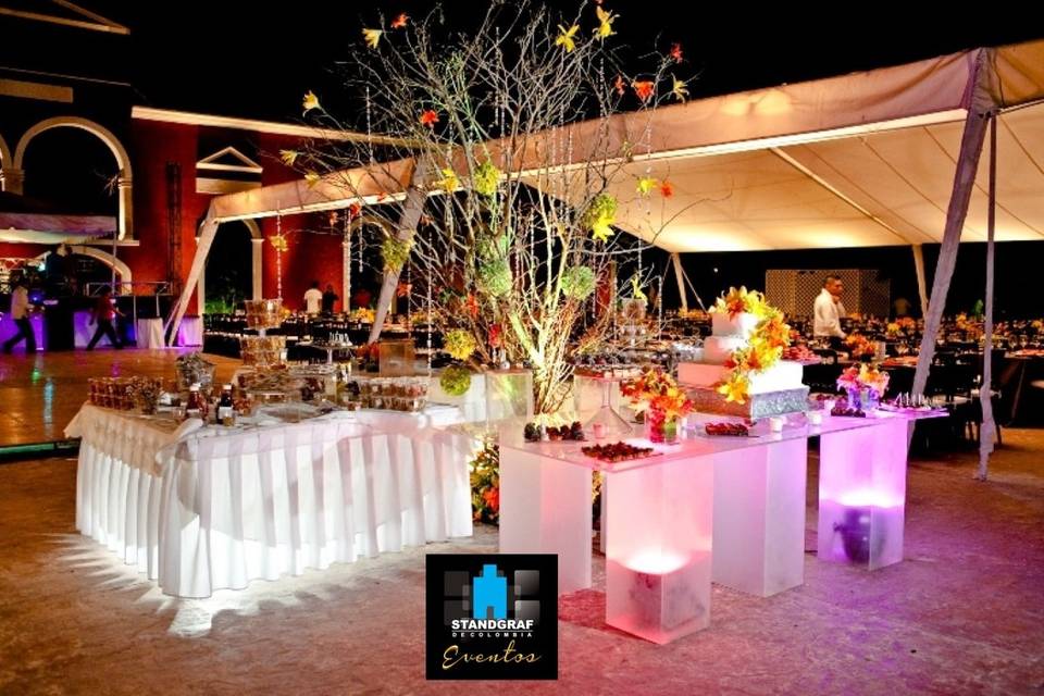 Renta de mobiliario y luces para evento