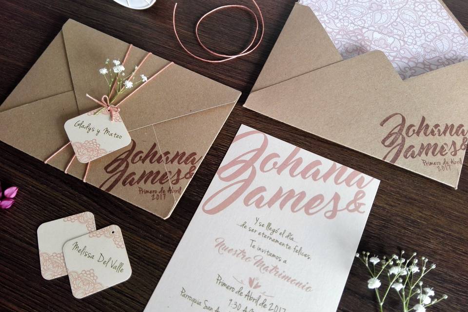 Invitaciones Johana y James