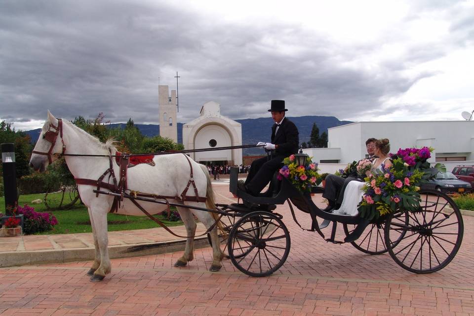 Carruaje con rosas