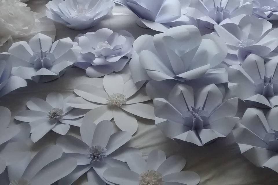 Decoración flores origami