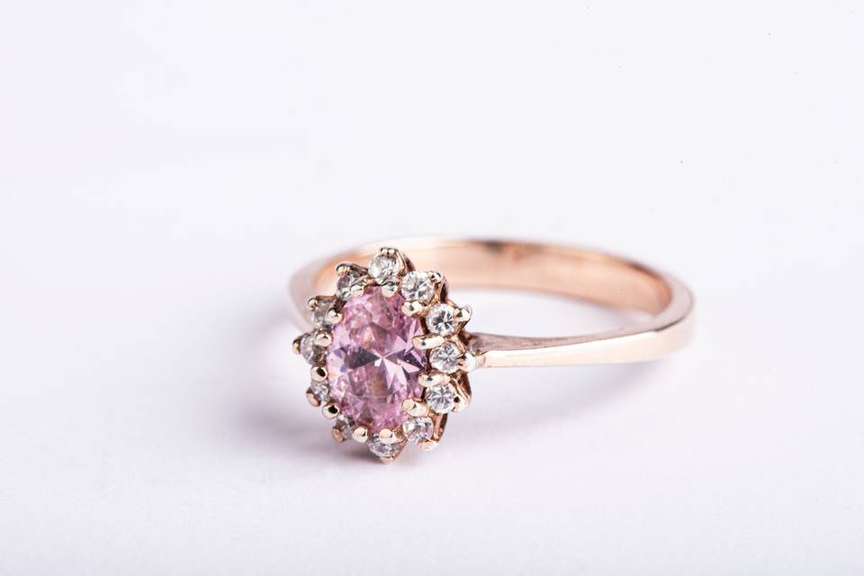 Anillo rodio rosado