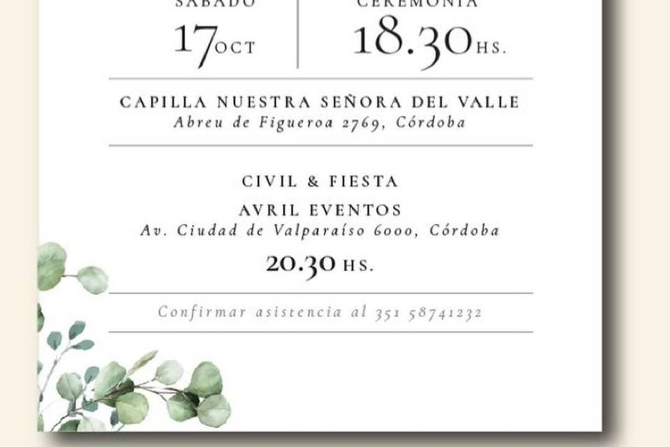 Invitación boda