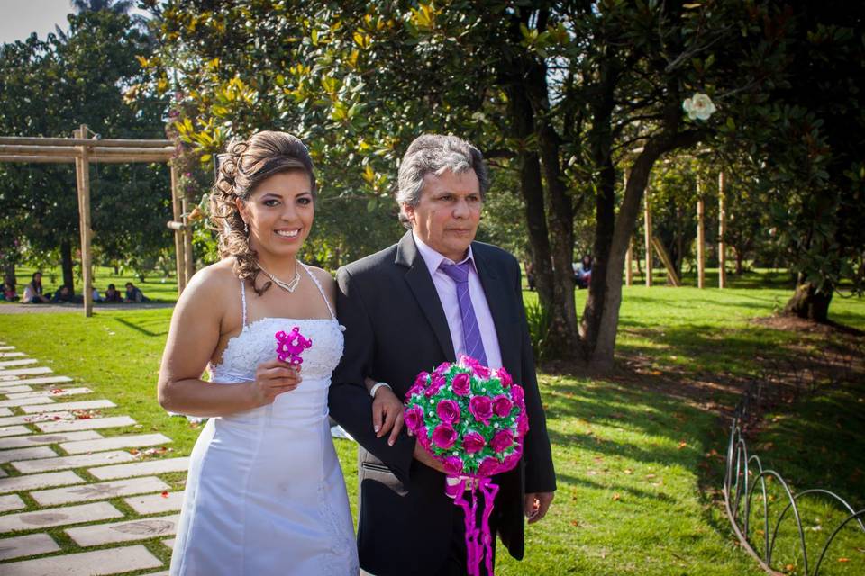 La novia con su padre