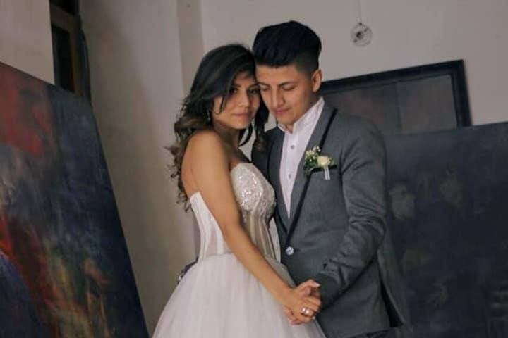 Vestido de novia y novio