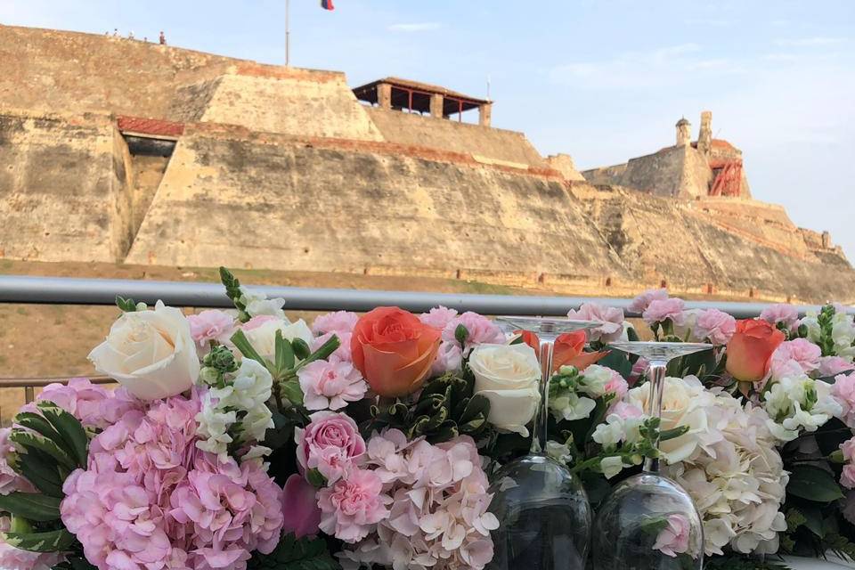 Boda frente castillo Cartagena