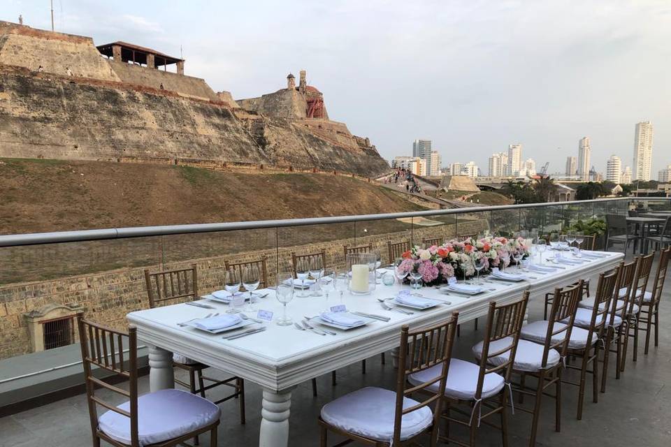 Boda frente castillo Cartagena