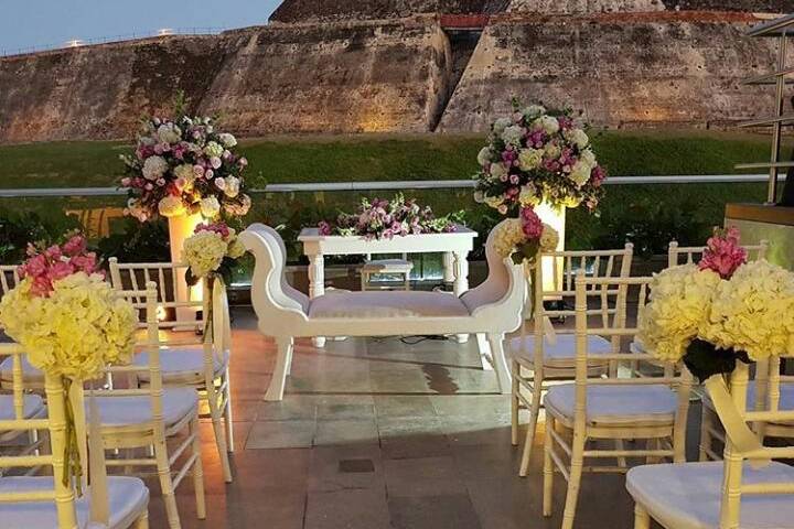 Boda frente castillo Cartagena