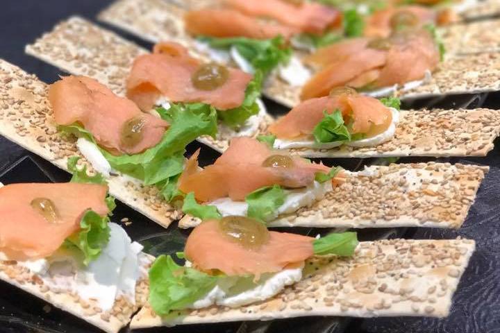 Tartines con salmon ahumado