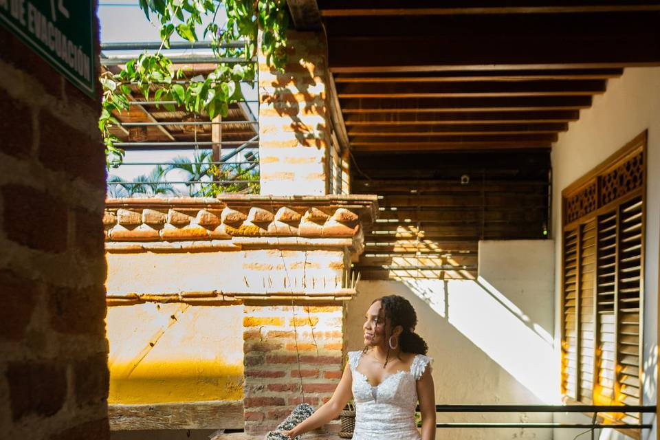 Novia en la terraza