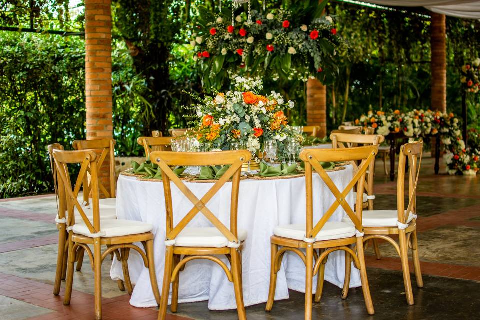 Decoración, recepción de boda