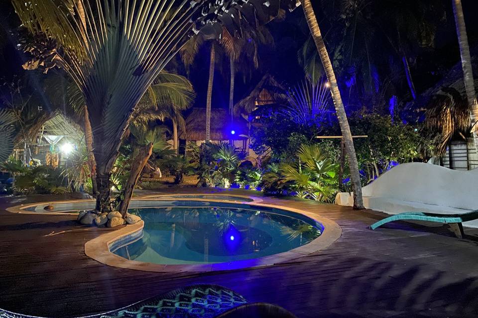 Piscina de noche