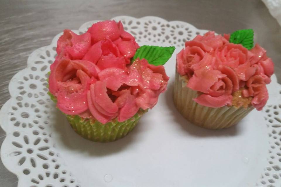 Cup cake rosas