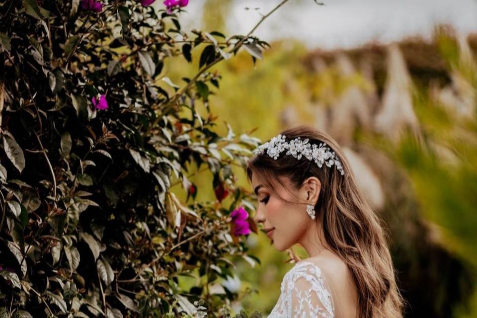 Novia en el jardín