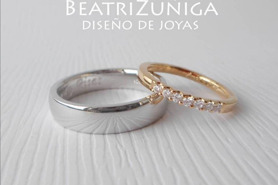 Oro blanco y amarillo 18k