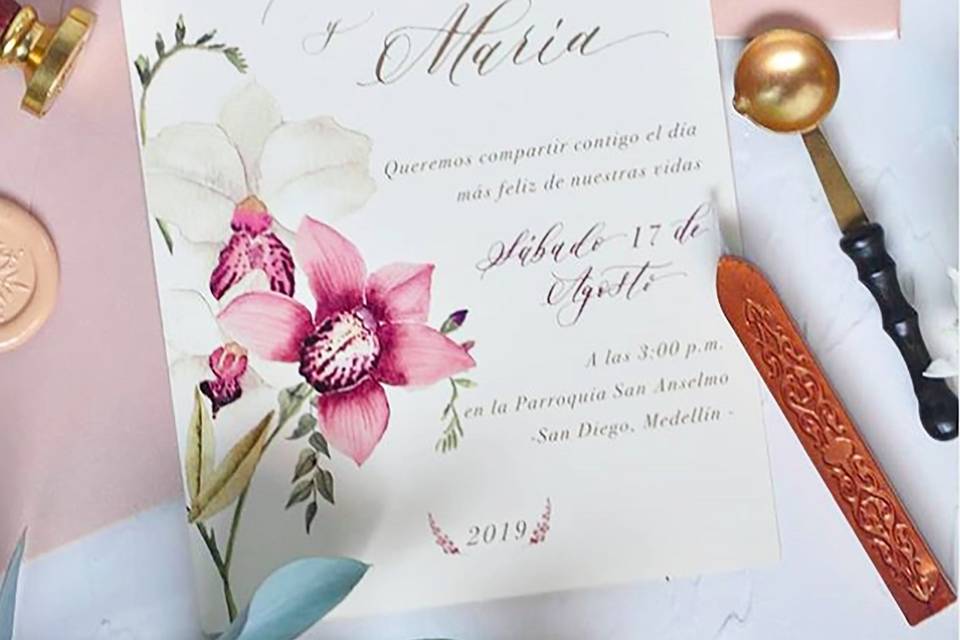 Invitación orquídeas