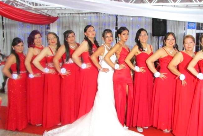 Novia y damas de honor