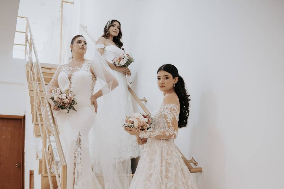 Novias en las escaleras