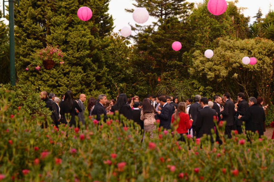 Invitados en el jardín