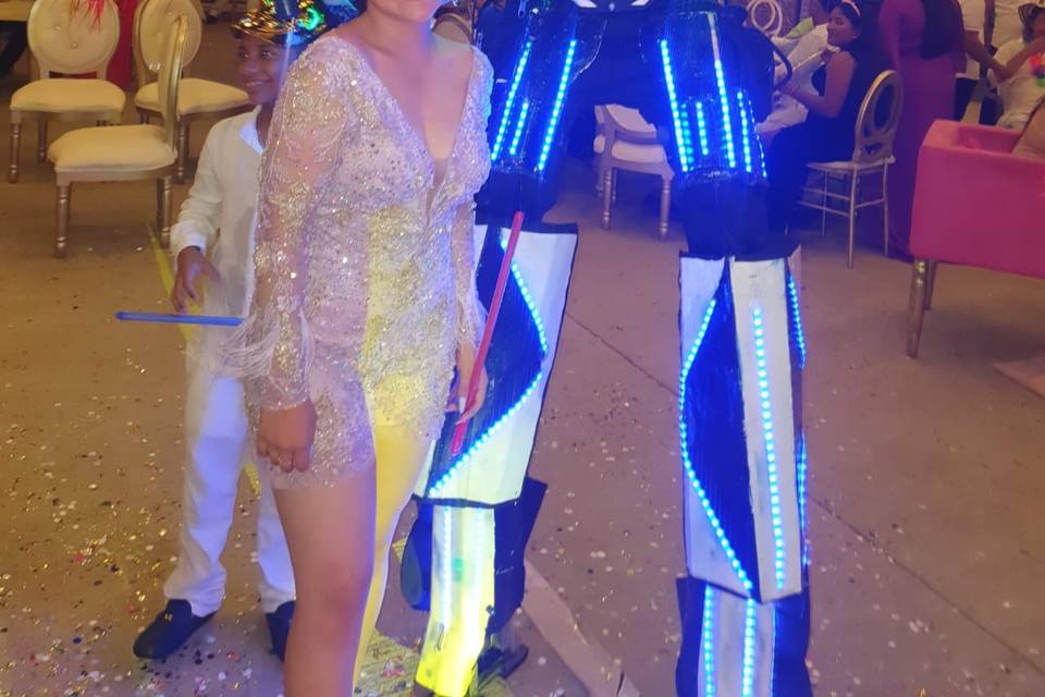 Foto con robot led