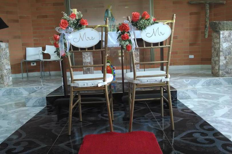 Decoración silla nupcial