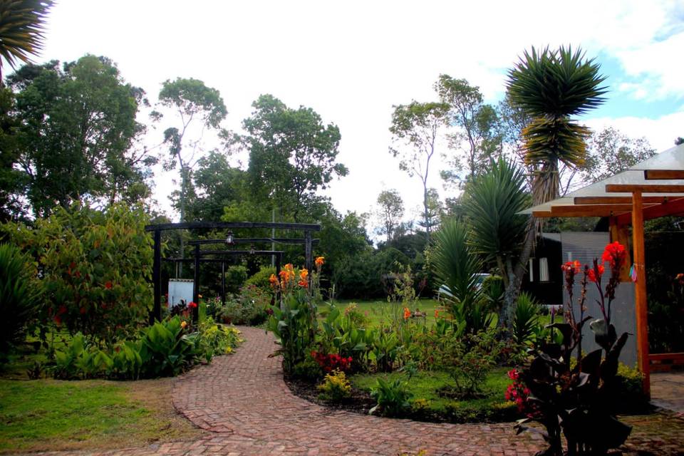 Camino con jardín