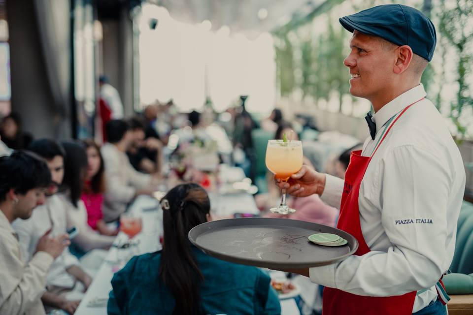 Espacio para celebraciones inspirado en la cultura italiana