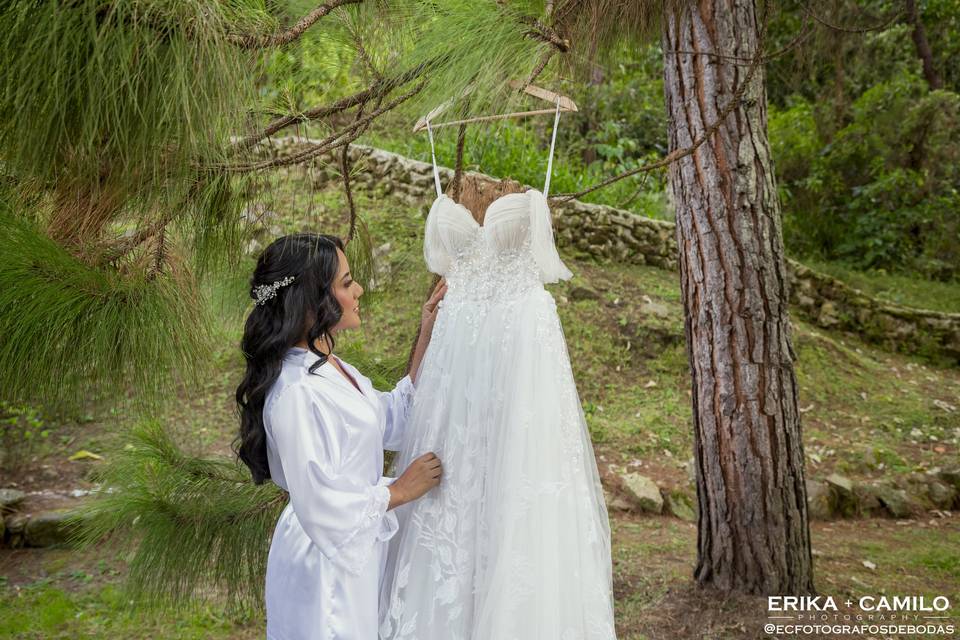 Retrato preparativos novia