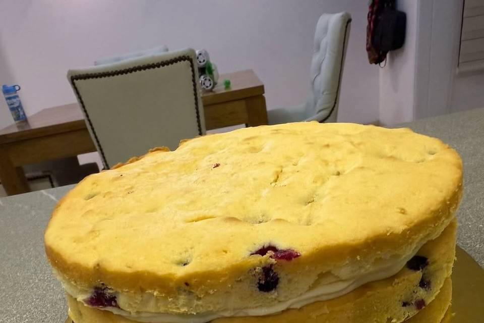 Torta de arándanos, limón y yogurt