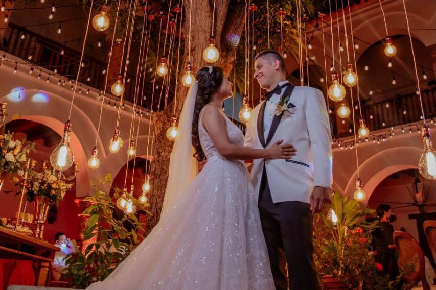 Boda elegante nocturna