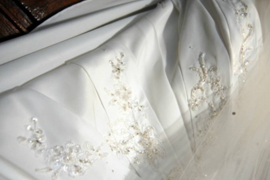 Detalle del vestido de novia