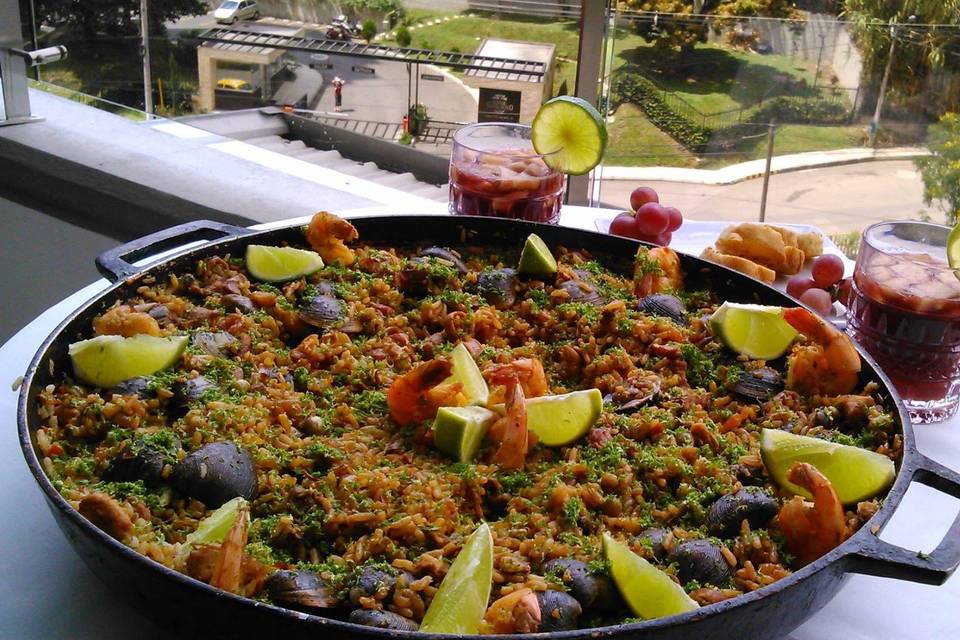 Paella y sangria