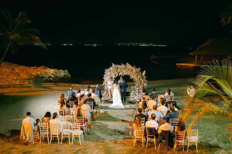 Night Beach Wedding