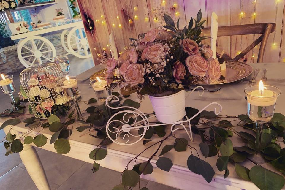 Decoración floral mesas