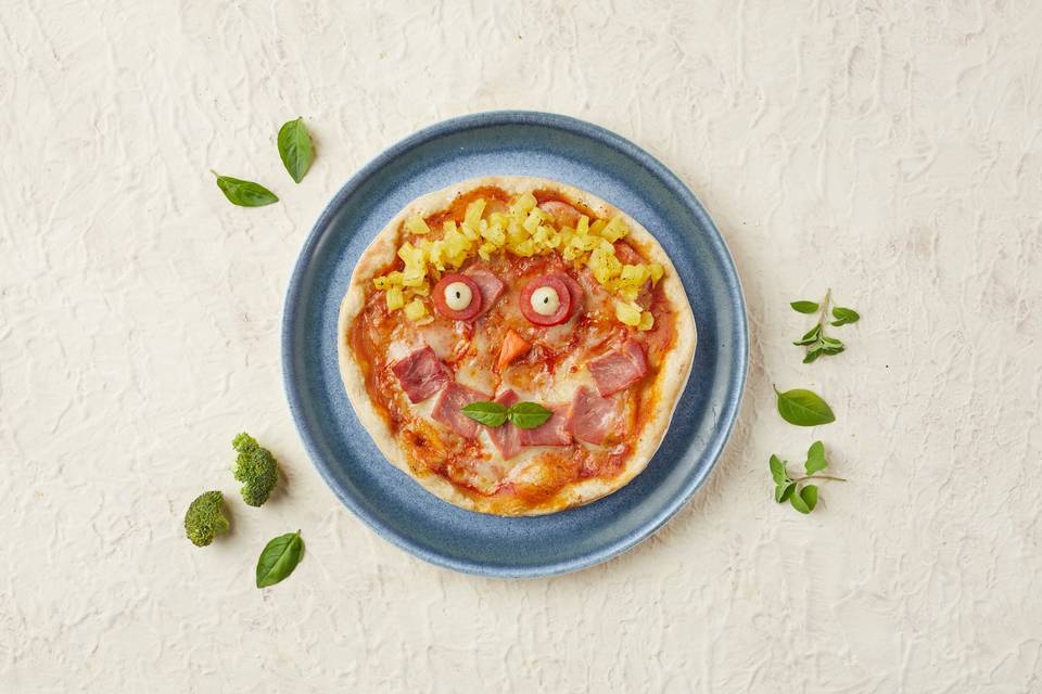 Menú infantil pizza hawaiana