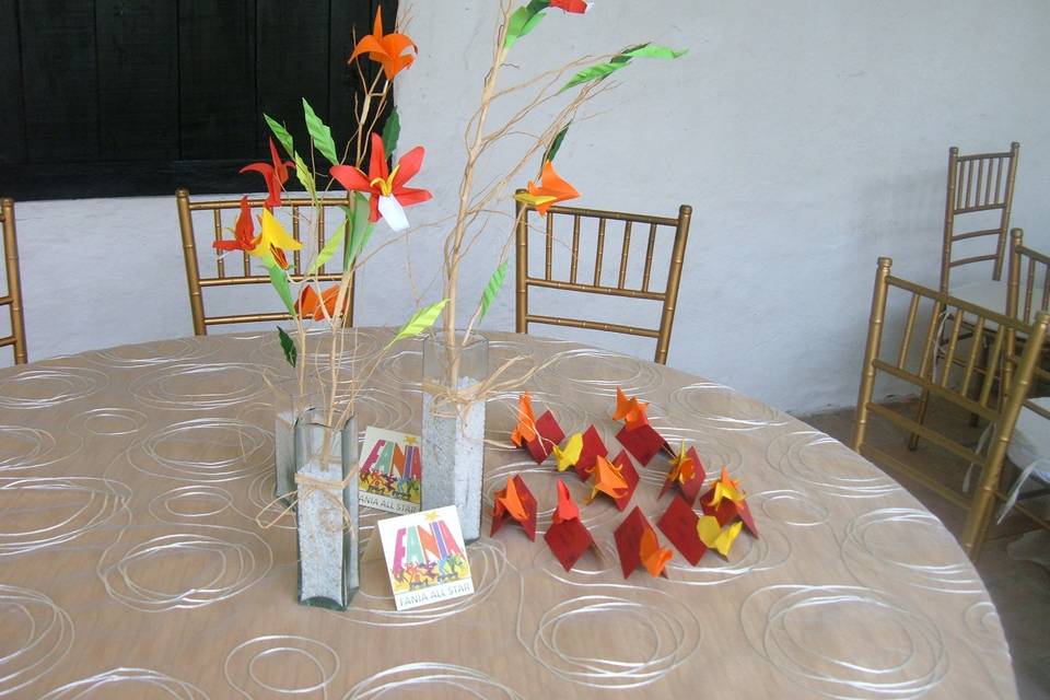 Centro de mesa en origami