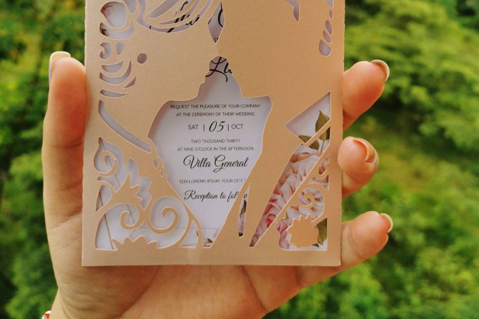 Invitación troquel novios